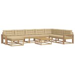 vidaXL Ensemble de canapés d'extérieur 9 Pièces Blanc et Beige