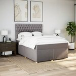 vidaXL Sommier à lattes de lit avec matelas Taupe 140x200 cm Tissu