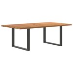 vidaXL Table à manger et bord naturel bois massif chêne rectangulaire