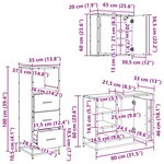 vidaXL Ensemble de mobilier de salle de bain 3 Pièces Chêne noir