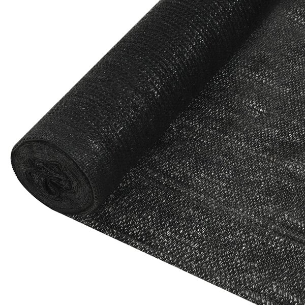 vidaXL Filet brise-vue Noir 2x25 m PEHD 195 g/m²