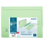 Paquet De 50 Chemises Poche Super 210 - 24 5x32 5cm - Vert Clair - X 3 - Exacompta