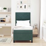 vidaXL Lit à ressorts avec matelas Vert foncé 80 x 200 cm Velours