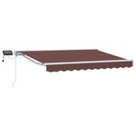 vidaXL Cadre de store manuel avec LEDs Marron et blanc 3 x 2 5 m