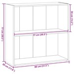 vidaXL Bibliothèque chêne fumé 80x30x77 cm bois d'ingénierie