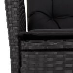 vidaXL Ensemble à manger de jardin avec coussins 3 Pièces Noir