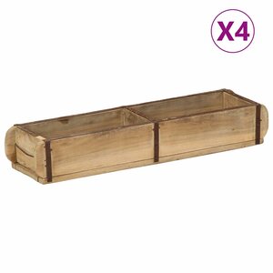 vidaXL Plateau 4 Pièces Marron 57 x 15 x 9 cm Bois Recyclé Solide