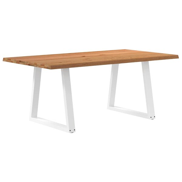 vidaXL Table à manger avec bord naturel 180x100x74cm bois massif chêne