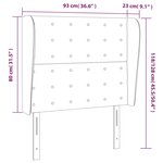 vidaXL Tête de lit avec oreilles Bleu 93x23x118/128 cm Tissu