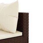 vidaXL Salon de jardin 5 Pièces avec coussins Marron Résine tressée
