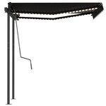 vidaXL Auvent manuel rétractable avec LED 3 5x2 5 m Anthracite
