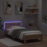 vidaXL Cadre de lit sans matelas avec lumières LED 90x190 cm