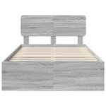 vidaXL Cadre de lit Gris Sonoma 120 x 190 cm Pin massif