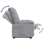 vidaXL Fauteuil de massage Gris clair Tissu