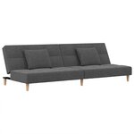 vidaXL Canapé-lit à 2 places avec deux oreillers gris clair tissu