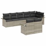 vidaXL Canapés de jardin 8 pièces avec coussins gris clair en poly rotin
