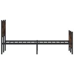 vidaXL Cadre de lit en métal sans matelas chêne fumé 150x200 cm