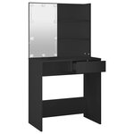 vidaXL Coiffeuse avec LED noir 74 5x40x141 cm