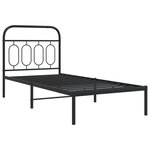 vidaXL Cadre de lit métal avec tête de lit noir 80x200 cm