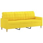 vidaXL Ensemble de canapés 2 Pièces avec coussins Jaune clair Tissu