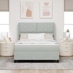 vidaXL Lit à ressorts avec matelas gris clair 140 x 190 cm en velours