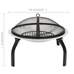 vidaXL Foyer et barbecue avec tisonnier 2 en 1 56x56x49 cm Inox