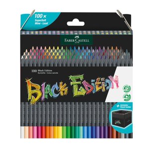 Crayons de couleur Black Edition  étui en carton de 100 FABER-CASTELL