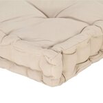 vidaXL Coussin de plancher de palette Coton 120x80x10 cm Beige