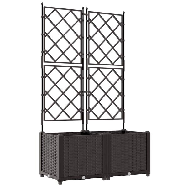 vidaXL Cache-pot de jardin 2 Pièces Marron 80 x 40 x 143 cm Acier