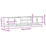 vidaXL Meuble TV noir 180x35x41 cm bois d'ingénierie