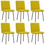 vidaXL Chaises à manger lot de 6 jaune velours