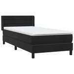 vidaXL Sommier à lattes de lit avec matelas noir 90x210 cm velours