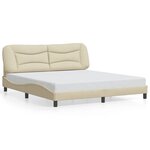 vidaXL Cadre de lit sans matelas Hvar crème 180x200 cm tissu