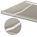 vidaXL Auvent manuel rétractable avec LED 600x300 cm Crème