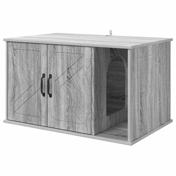 vidaXL Maison pour chat Gris Sonoma 85 x 55 x 50 cm Bois d'ingénierie