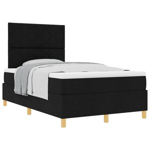 vidaXL Lit à ressorts avec matelas Noir 120 x 190 cm tissu