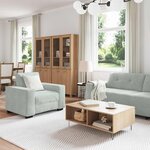 vidaXL Ensemble de Canapés 3 Pièces Gris clair 221 x 80 x 80 cm Velours