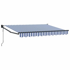 vidaXL Auvent rétractable électrique Bleu et Blanc 3 5 x 2 m