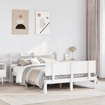 vidaXL Cadre de lit avec tête de lit sans matelas blanc 120x200 cm