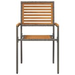 vidaXL Chaises empilables de jardin 4 Pièces Brun  Gris