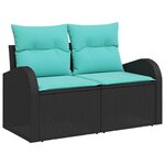 vidaXL Ensemble de canapé de jardin avec coussin 5 Pièces Noir Poly rotin