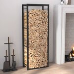 vidaXL Portant de bois de chauffage Noir mat 50x28x132 cm Acier