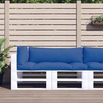 vidaXL Coussins de palette lot de 3 bleu tissu