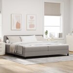 vidaXL Lit à ressorts avec matelas avec LED Taupe 200 x 200 cm tissu