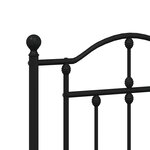 vidaXL Cadre de lit métal sans matelas avec tête de lit noir 120x200cm