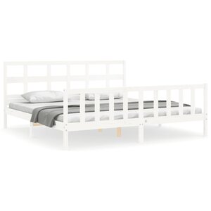 vidaXL Cadre de lit sans matelas blanc bois massif de pin