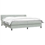 vidaXL Sommier à lattes de lit et matelas gris clair 180x210cm velours