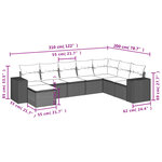 vidaXL Salon de jardin avec coussins 8 Pièces beige résine tressée