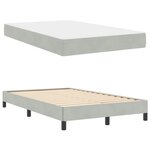 vidaXL Lit boxspring avec matelas Gris clair 120 x 190 cm Velours