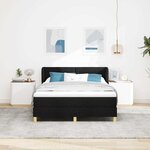 vidaXL Lit à ressorts avec matelas Noir 160 x 200 cm tissu